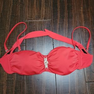 Sunset Red Swim Suit Top sz 40